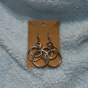 Interesting dangle earrings gold and silver